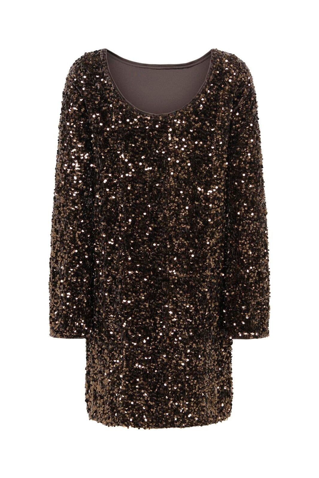 Only - Onlconfidence L/S Bell Dress - 5128838 Chocolate Torte Dtm Sequin