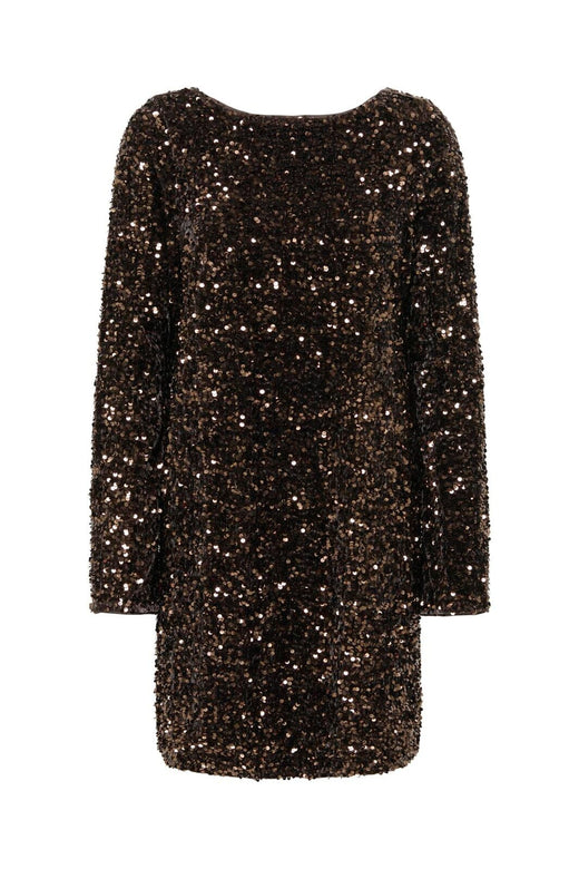 Only - Onlconfidence L/S Bell Dress - 5128838 Chocolate Torte Dtm Sequin