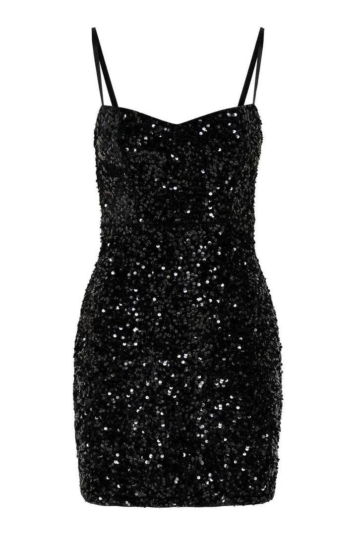 Only - Onlconfidence S/L Sequins Tube Dress - 4877654 Black Black Sequins Kjoler 