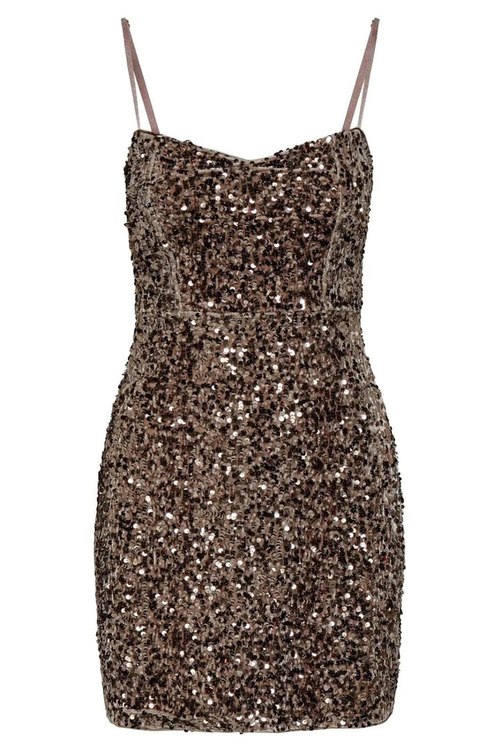 Only - Onlconfidence S/L Sequins Tube Dress - 4877655 Mountain Trail Mountain Trail Sequins Kjoler 