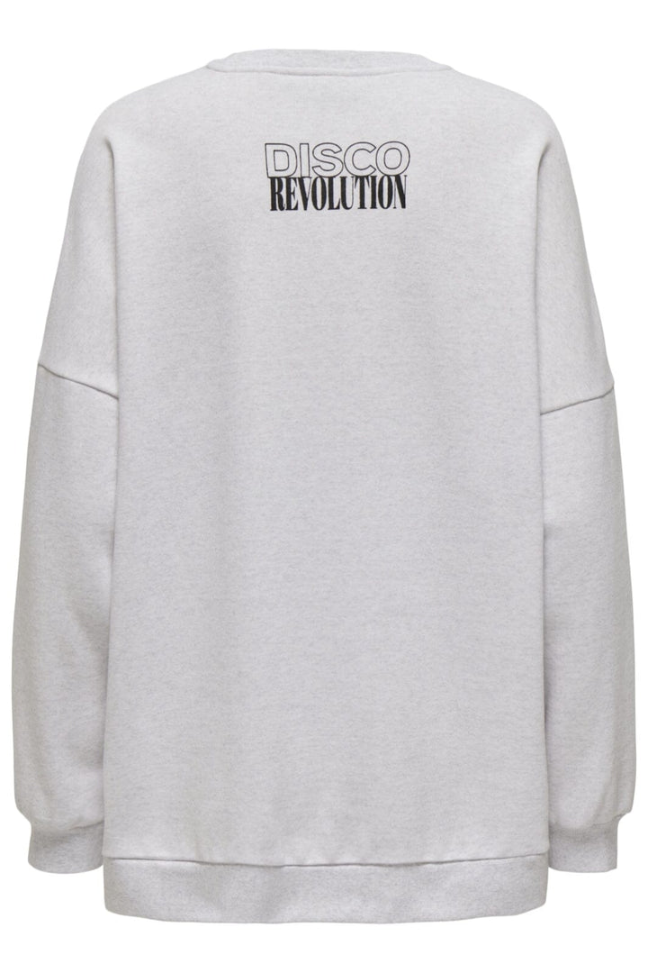Only - Onldaze L/S Party O-Neck Swt - 4601779 Light Grey Melange Disco Sweatshirts 