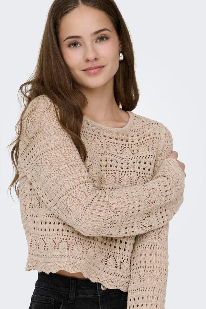 Only - Onlelke Life Ls Pullover Knt - 4984661 Oxford Tan