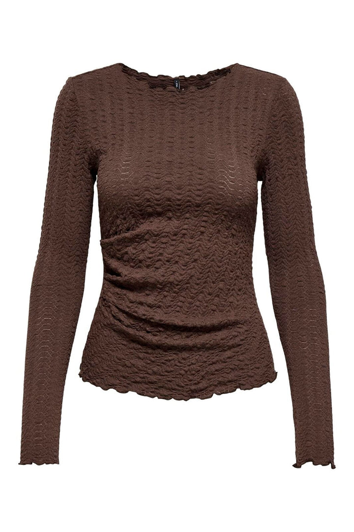 Only - Onlella L/S Ruching Top - 4952822 Chocolate Martini