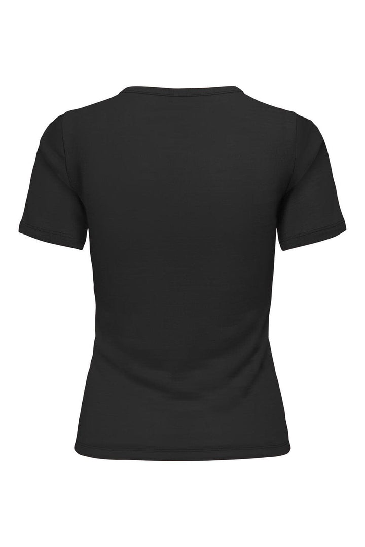 Only - Onlelli S/S Rib Top - 4941177 Black