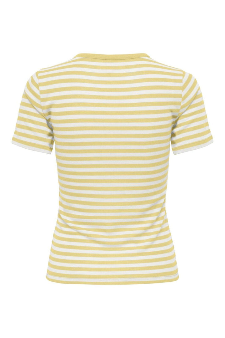 Only - Onlelli S/S Rib Top - 4942861 Lemon Meringue Cloud Dancer (Dya) Binding Lemon Meringue