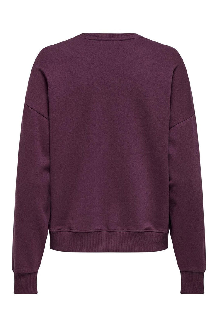 Only - Onlely L/S O-Neck Fringe Swt - 4868572 Mauve Wine