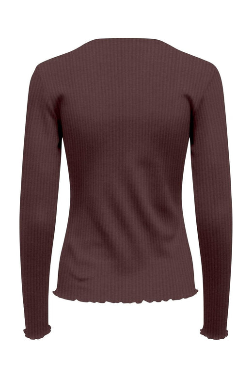 Only - Onlemma L/S Rib Basic Top - 4963370 Decadent Chocolate