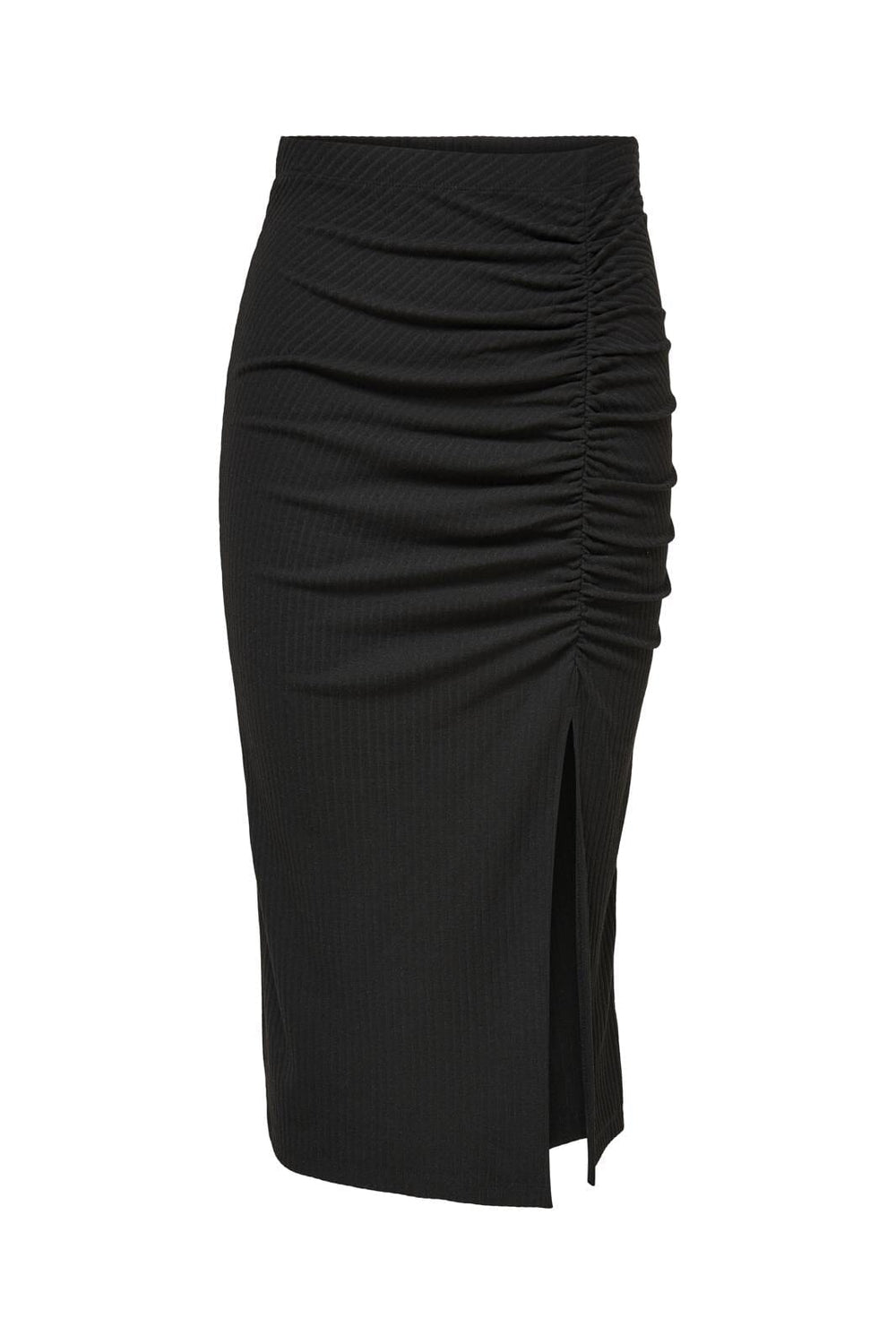 Only - Onlemma Ruching Slit Skirt - 3585300 Black