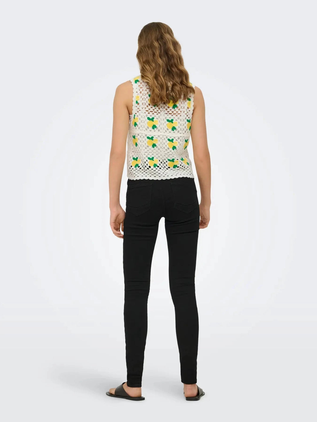 Only - Onlemma Sl O-Neck Crochet Top Knt - 5042715 Birch Lemon/Yarrow/Jelly Bean Toppe 
