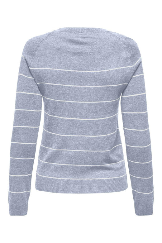 Only - Onlemmi Ls Raglan O-Neck Cc Knt - 4981391 Soft Chambray Mel/Cloud Dancer/Wide