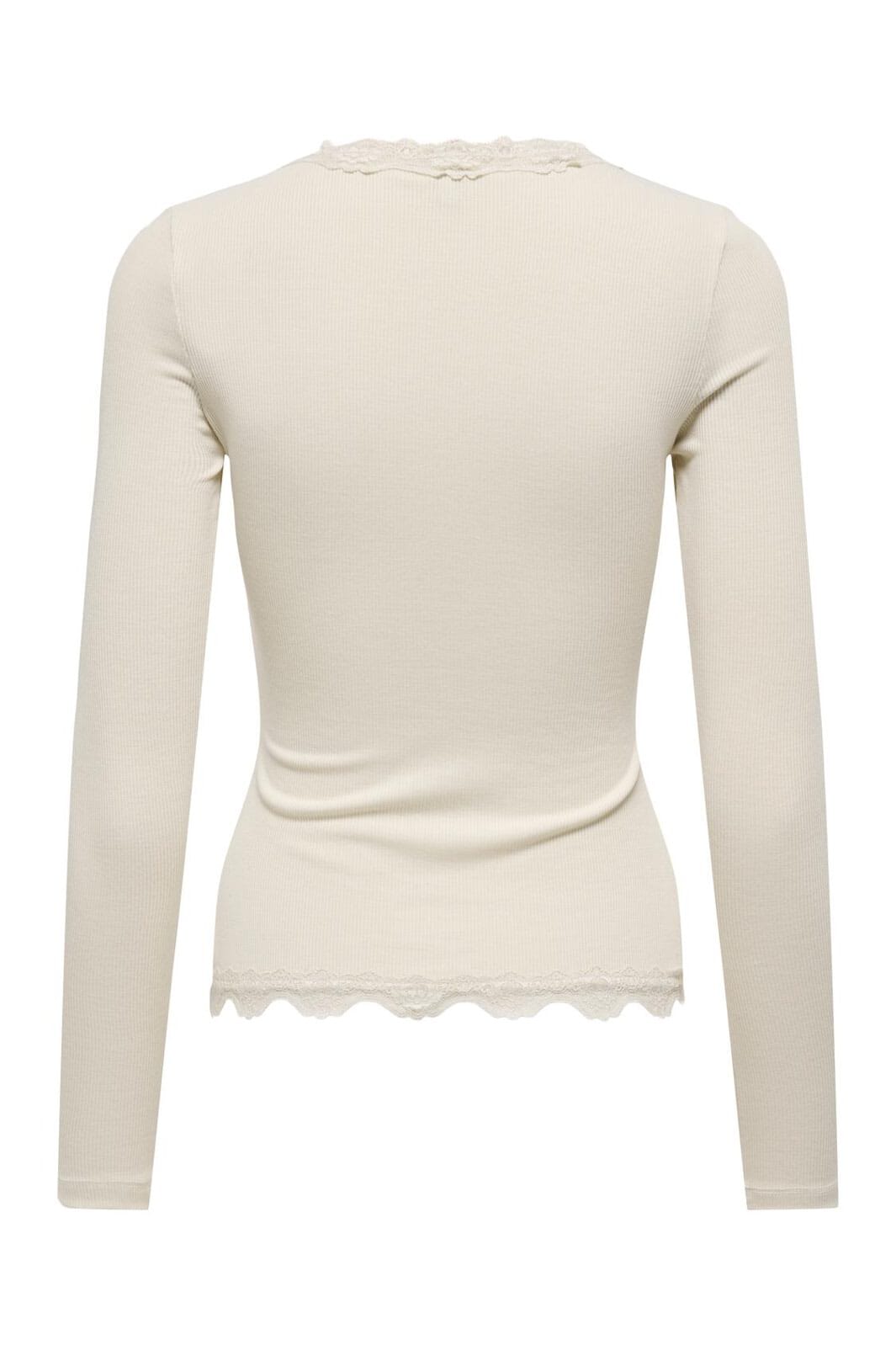Only - Onlenea L/S Lace Mix Placket Top - 4868805 Birch Pearl Buttons