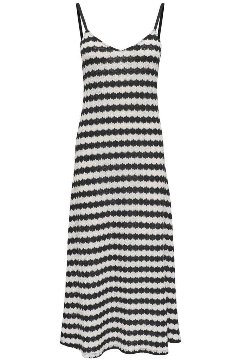 Only - Onlevara Life S/L Stripe Dress - 4855529 Black Cloud Dancer Kjoler 