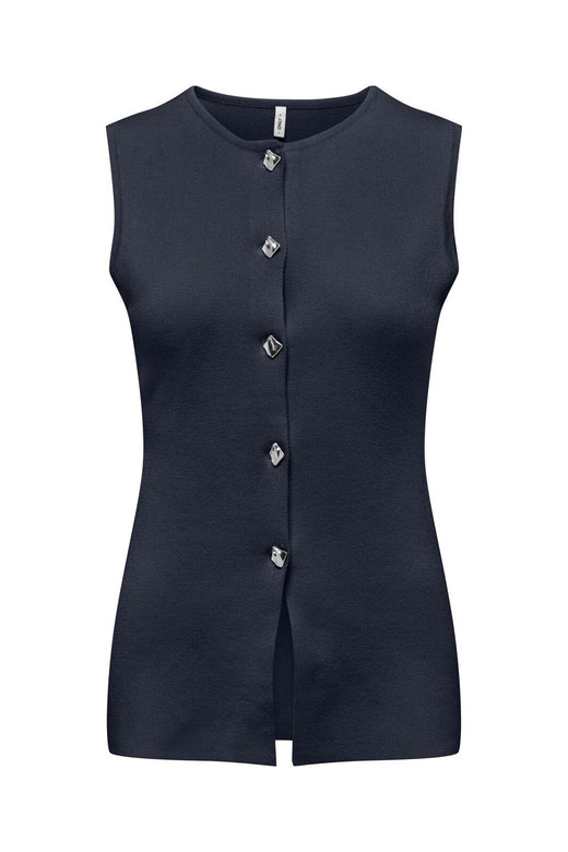 Only - Onlevelin Life Sl Vest Cc Knt - 4981553 Navy Blazer Silver Button