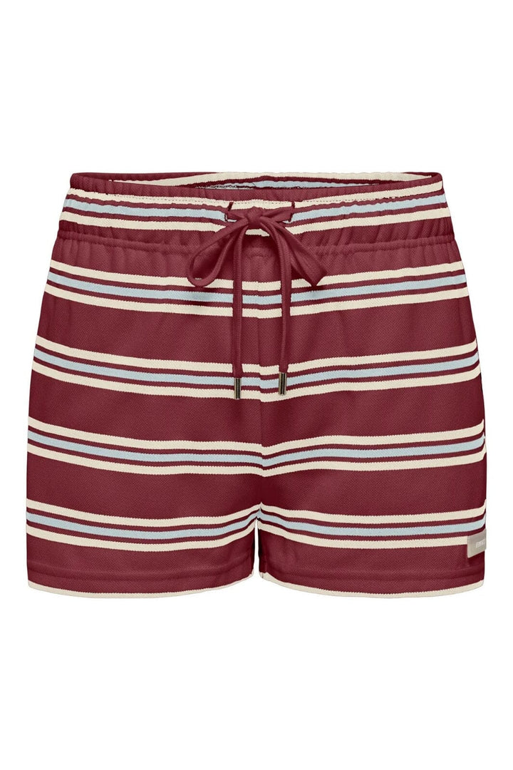 Only - Onlevie Shorts - 4838510 Ruby Wine Starlight Blue + Antique White