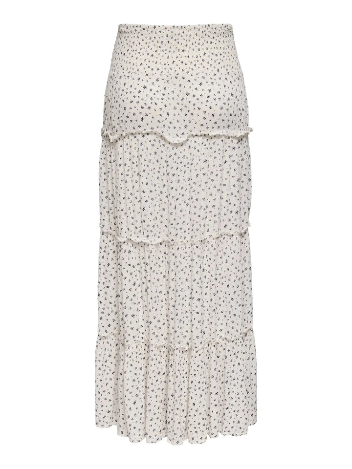 Only - Onlfernanda Life Layred Long Skirt - 5022848 Cloud Dancer Lukki Blue Ditsy Nederdele 