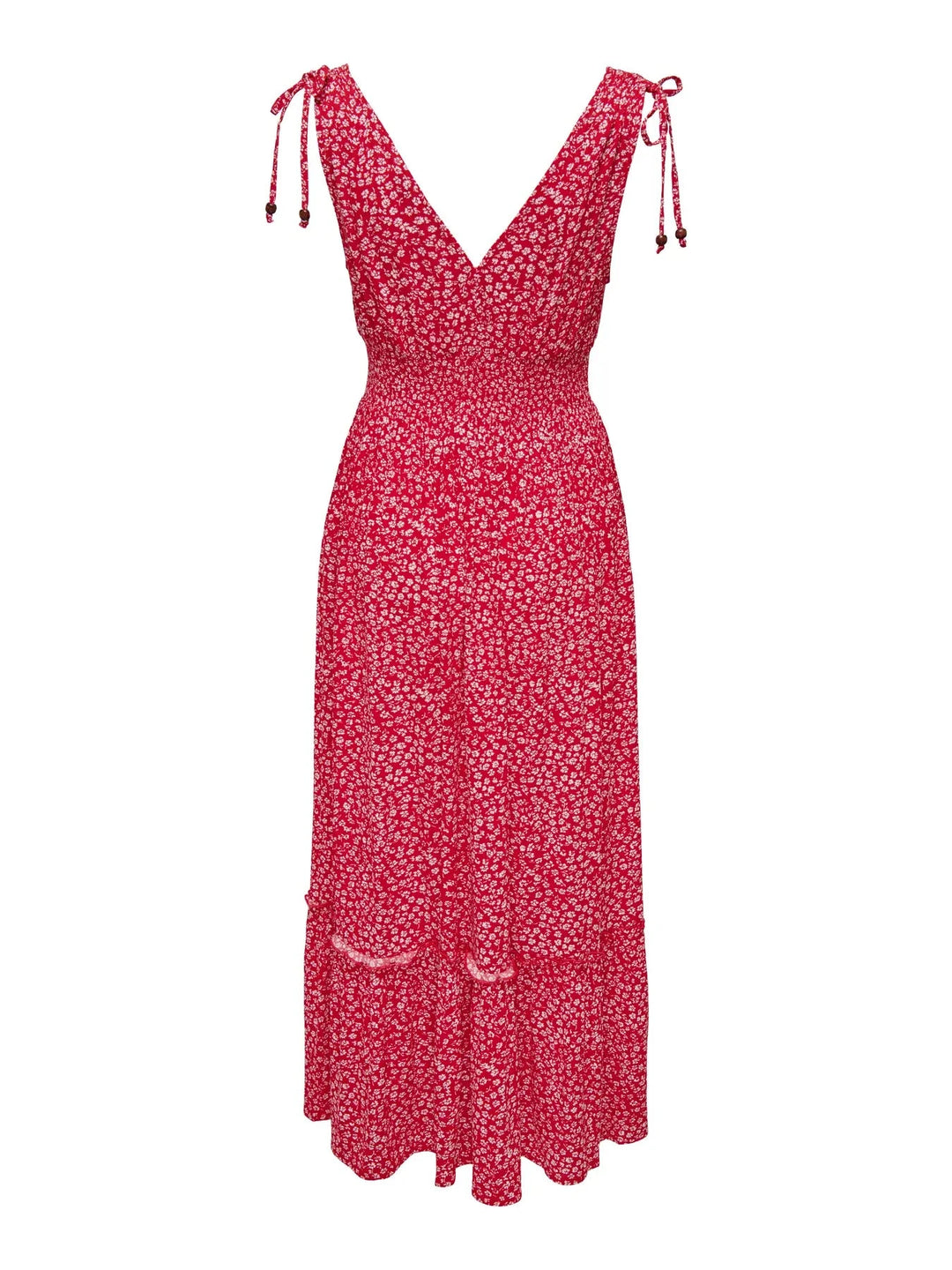 Only - Onlfernanda Life S/L Long Dress - 4366448 Salsa White Ditsy Kjoler 