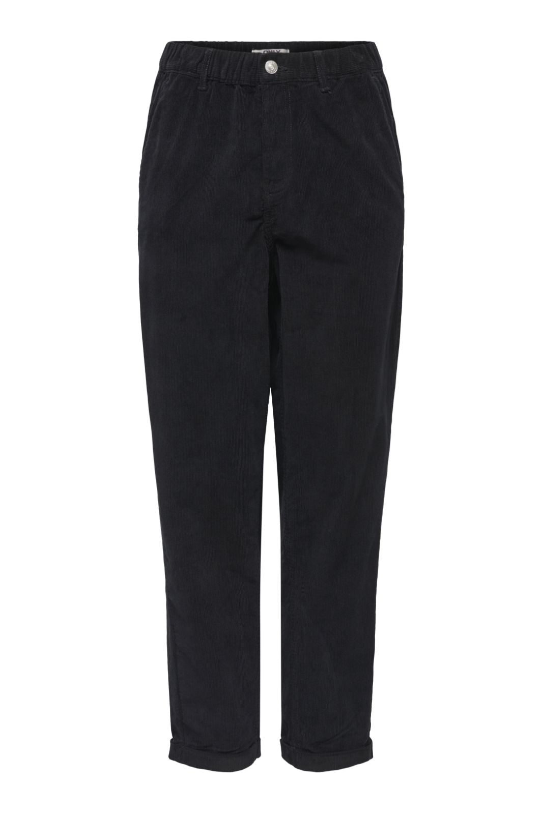 Only - Onlflora Ela Cord Carrot Pant - 4884687 Black Bukser 