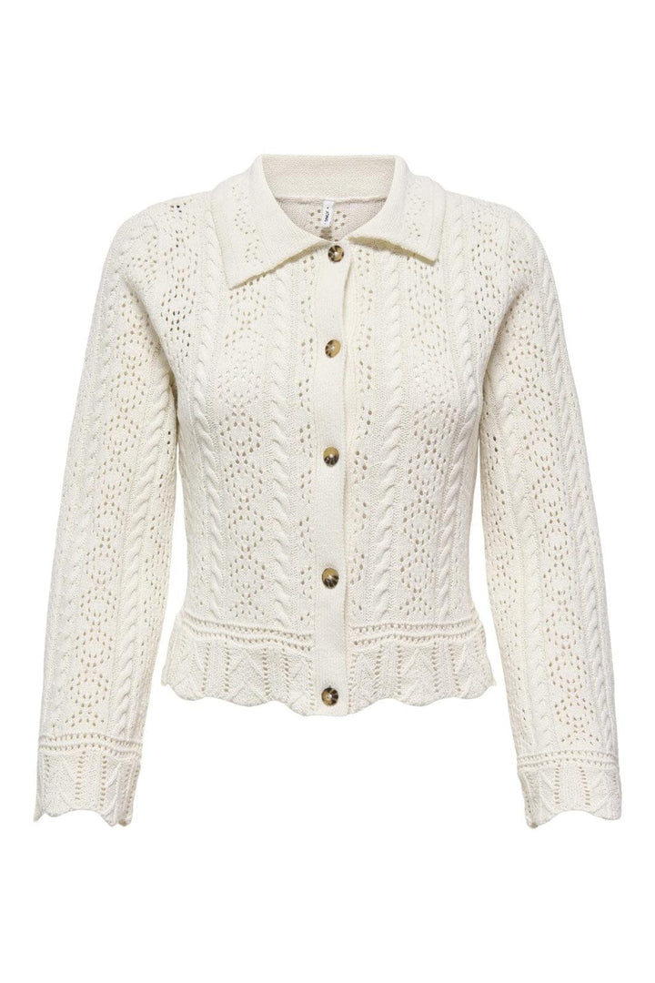 Only - Onlfrieda Life Ls Structure Cardi Cc Knt - 4972342 Birch Horn Button