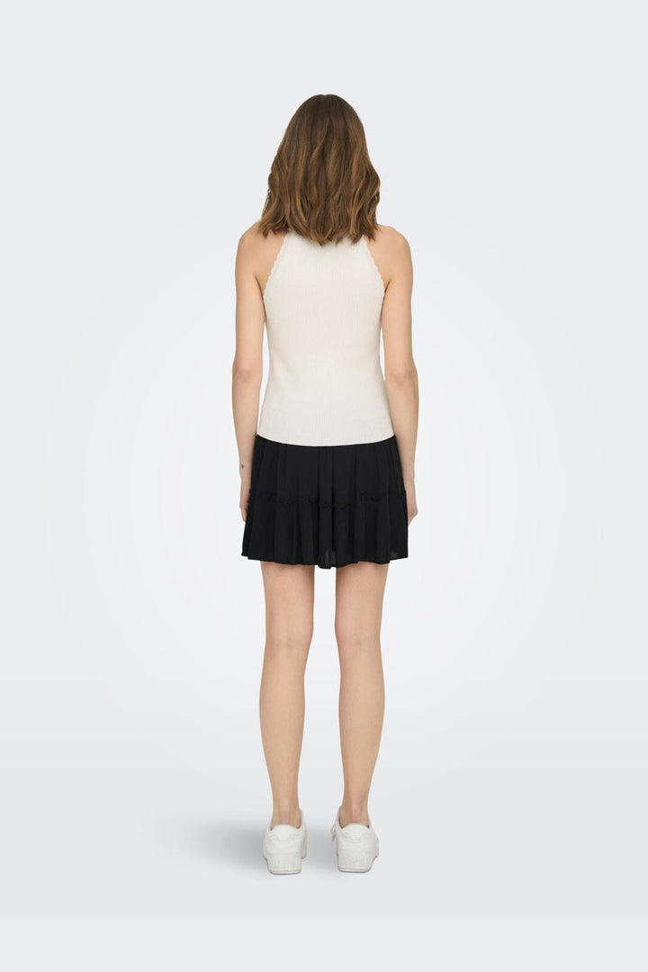 Only - Onlgemma Sl Scallop Hltneck Top Knt - 4193002 Cloud Dancer