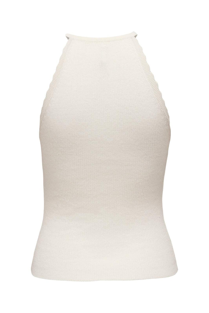 Only - Onlgemma Sl Scallop Hltneck Top Knt - 4193002 Cloud Dancer