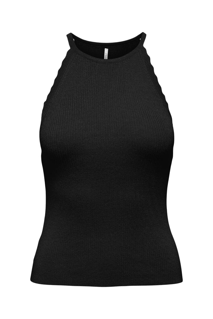 Only - Onlgemma Sl Scallop Hltneck Top Knt - 4278728 Black