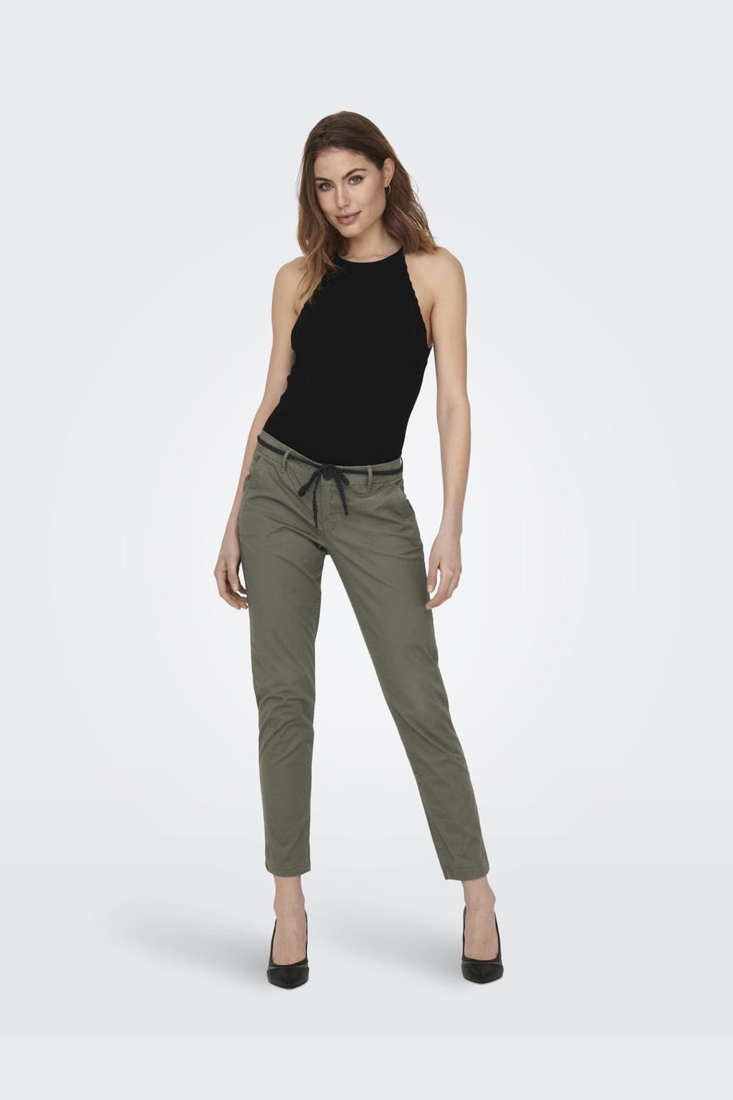 Only - Onlgemma Sl Scallop Hltneck Top Knt - 4278728 Black