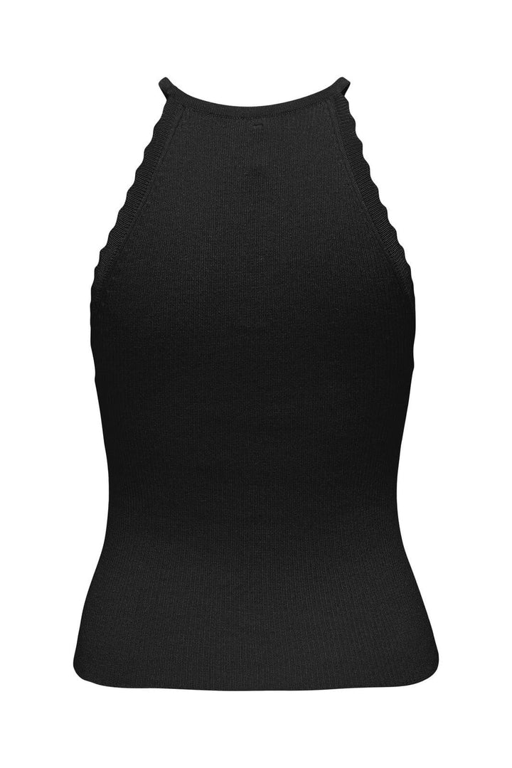 Only - Onlgemma Sl Scallop Hltneck Top Knt - 4278728 Black
