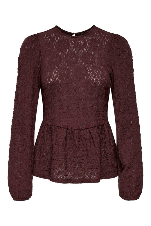 Only - Onlgiavanna L/S Peplum Top - 4915823 Decadent Chocolate
