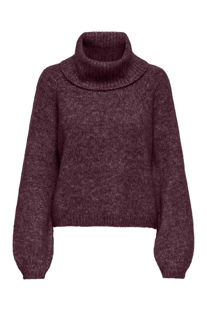 Only - Onlgila Life Ls Rollneck Bf Knt - 4932313 Winetasting Melange