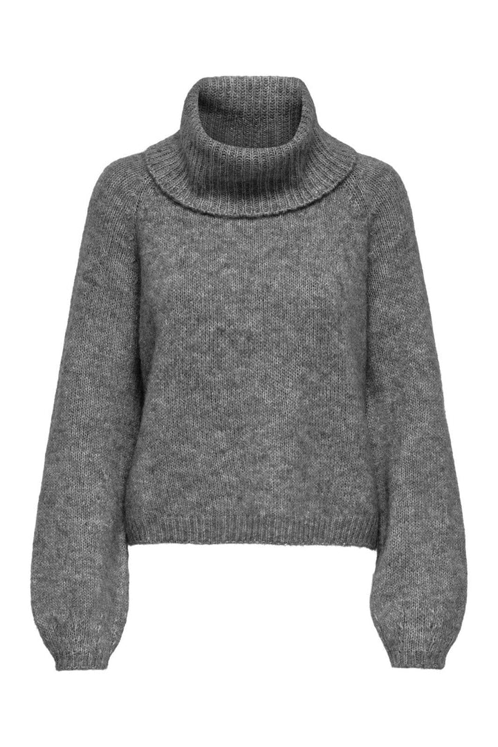 Only - Onlgila Life Ls Rollneck Bf Knt - 4932315 Medium Grey Melange