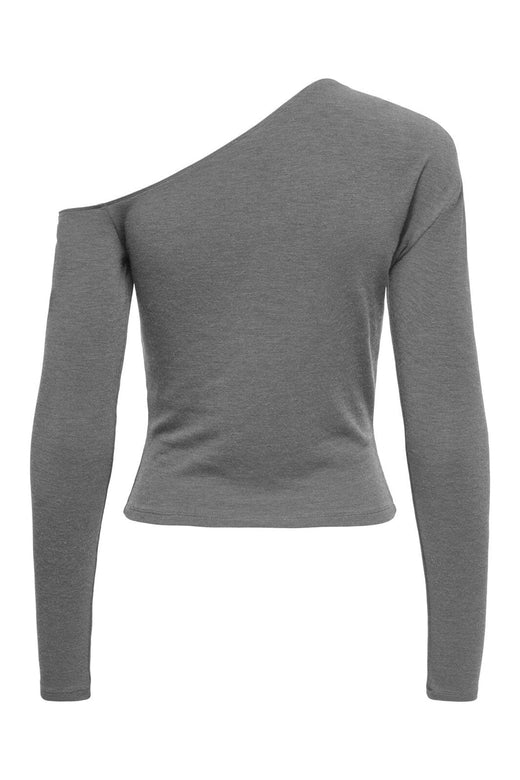 Only - Onlglamour L/S One Shoulder Top Cc - 5101231 Medium Grey Melange