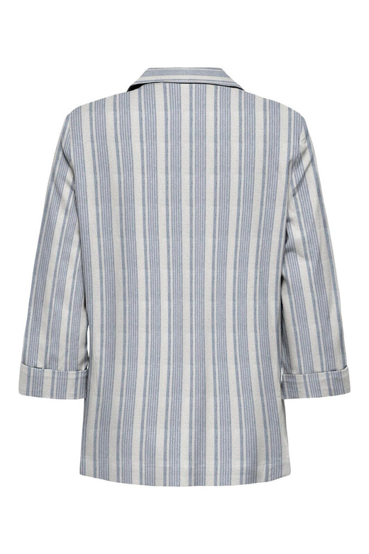 Only - Onlgoa 3/4 Unline Linen Bl Blazer Cc Tlr - 4984928 Coronet Blue Bright White