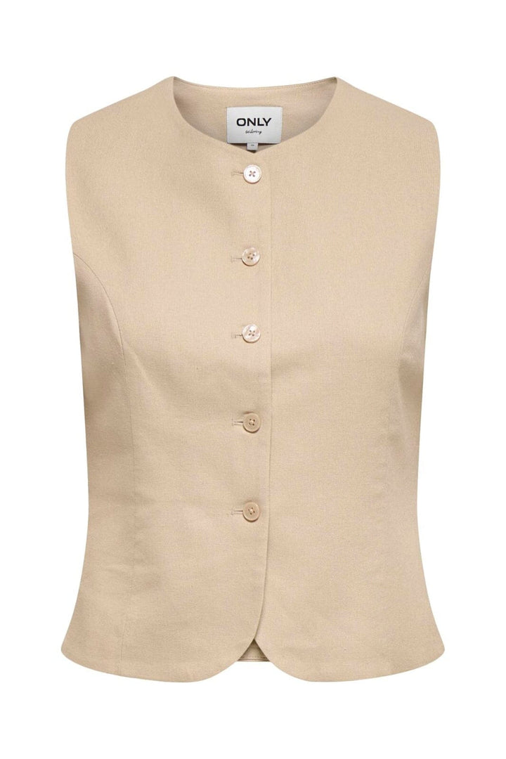 Only - Onlgoa S/L Linen Bl Waistcoat Cc Tlr - 4942123 Oxford Tan
