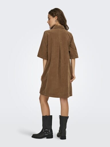 Only - Onlgry-Nessa S/S Cord Dress - 4854608 Toasted Coconut Kjoler 