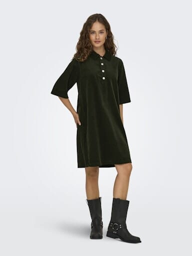 Only - Onlgry-Nessa S/S Cord Dress - 4892759 Rosin Kjoler 