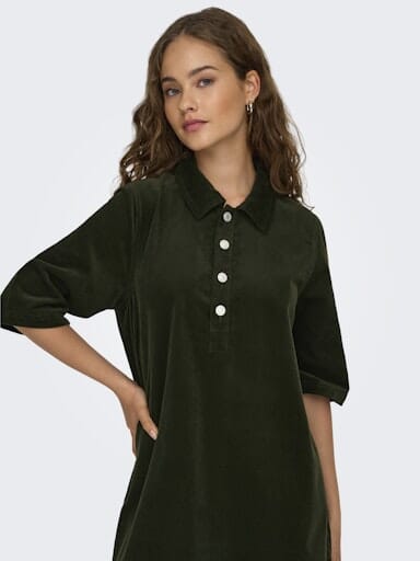 Only - Onlgry-Nessa S/S Cord Dress - 4892759 Rosin Kjoler 