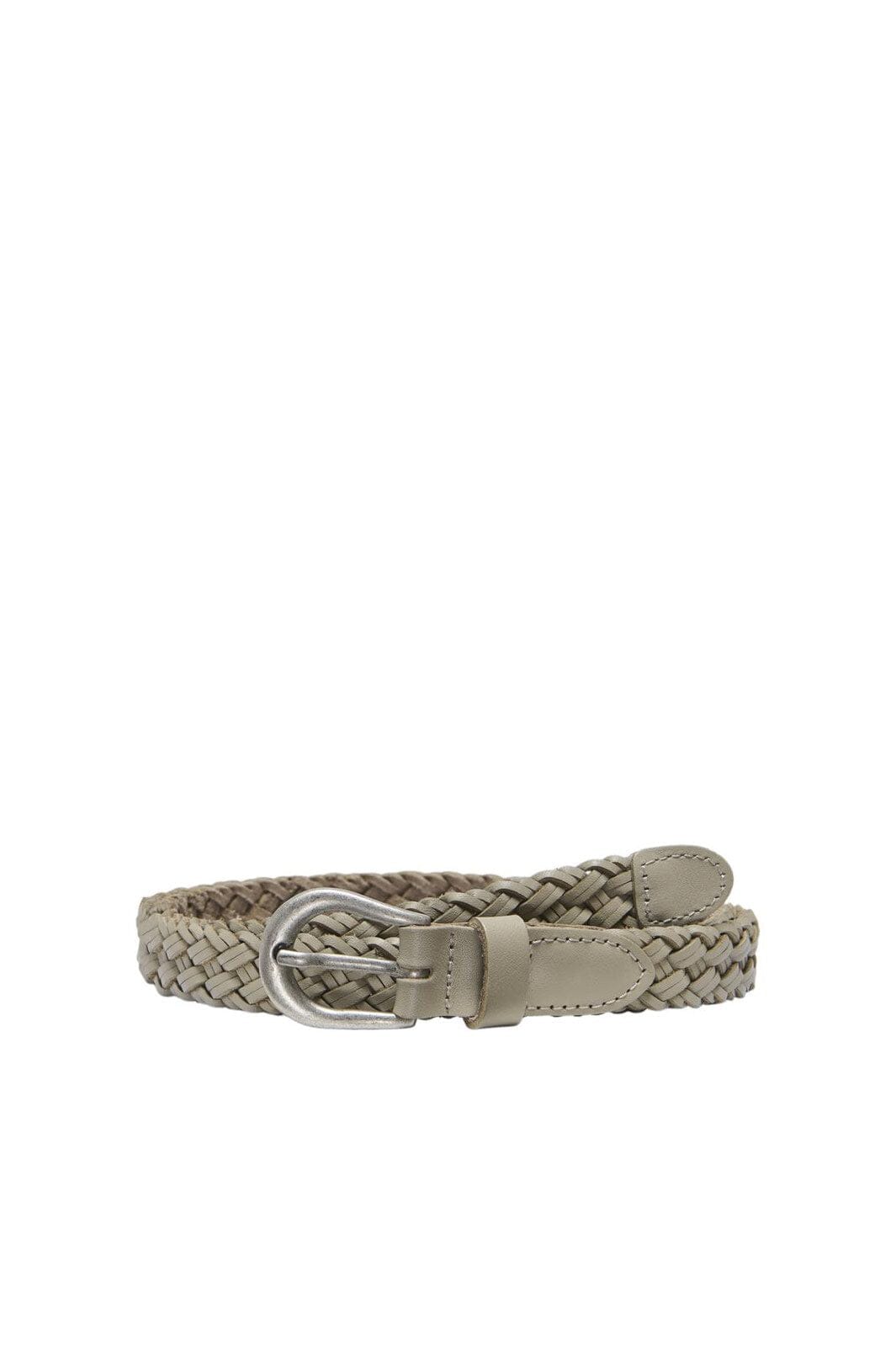 Only - Onlhanna Braided Leather Jeans Belt - 4679333 Pure Cashmere Antique Silver Metal