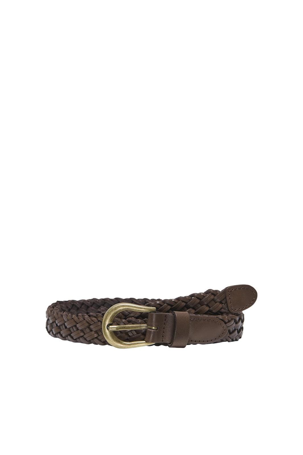 Only - Onlhanna Braided Leather Jeans Belt - 4679334 Chocolate Martini Antique Gold