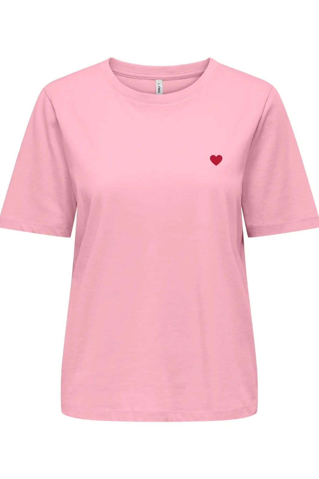 Only - Onlhappy Life S/S Emb Top - 5048918 Romance Rose Abdel Red Heart T-shirts 