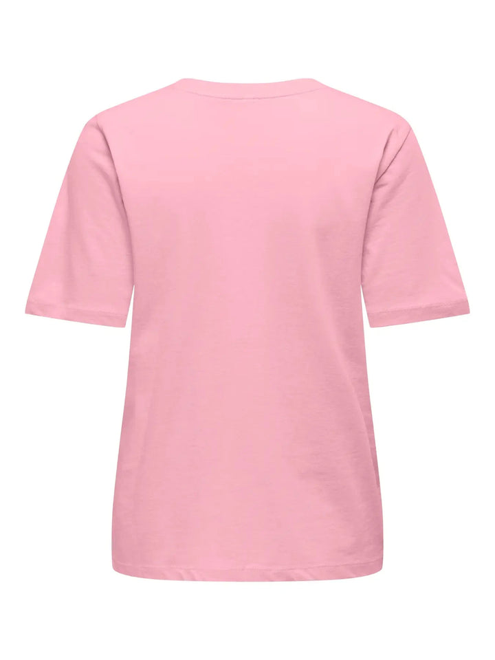 Only - Onlhappy Life S/S Emb Top - 5048918 Romance Rose Abdel Red Heart T-shirts 