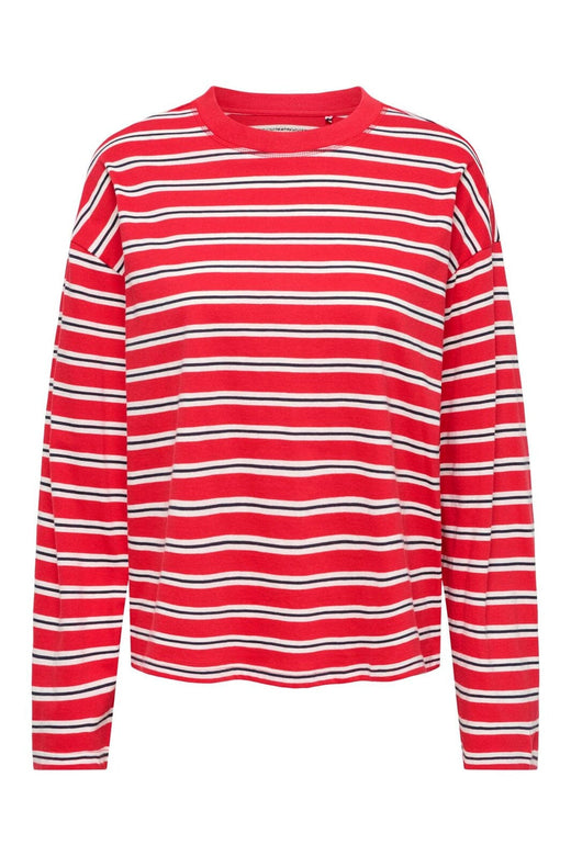 Only - Onlhappy L/S O-Neck Stripe Tee - 5201889 Lollipop Cloud Dancer + Night Sky Ina