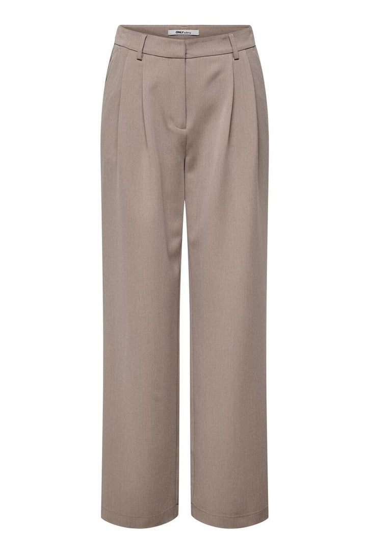 Only - Onlhattie Pleat Str Pant Tlr - 4716687 Taupe Gray Melange