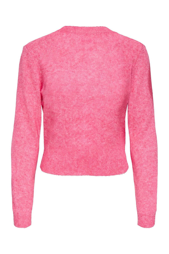 Only - Onlhavanna Ls Button Cardigan Knt - 4927894 Pink Lemonade Melange/Bling Button