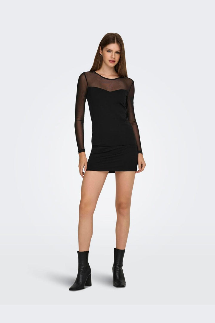 Only - Onlheart-Becki L/S Mix Bodycondress - 4866333 Black