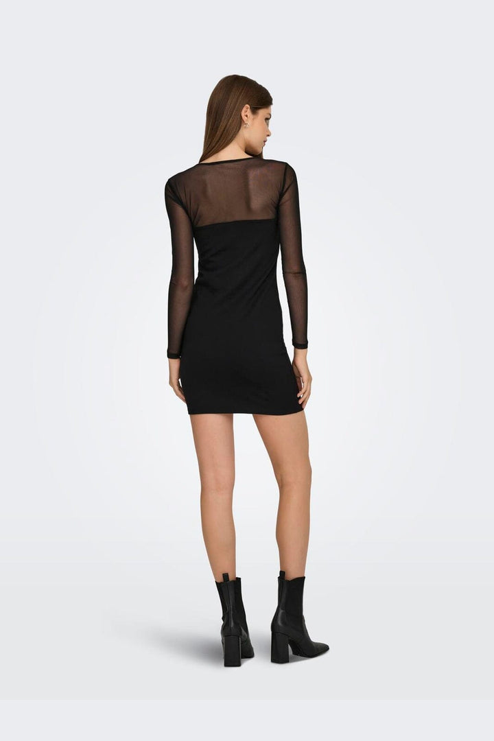 Only - Onlheart-Becki L/S Mix Bodycondress - 4866333 Black