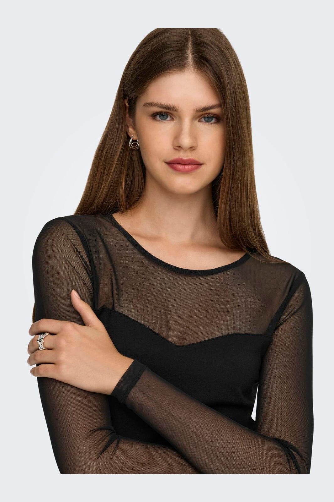 Only - Onlheart-Becki L/S Mix Bodycondress - 4866333 Black