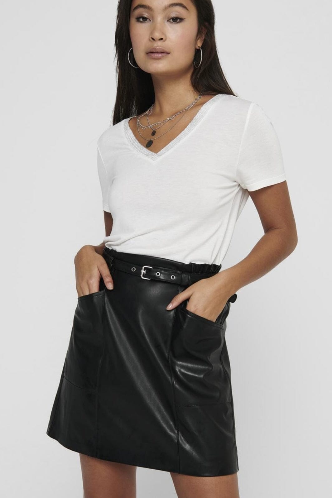 Only - Onlheidi Faux Leather Skirt Cc - 3645585 Black Nederdele 