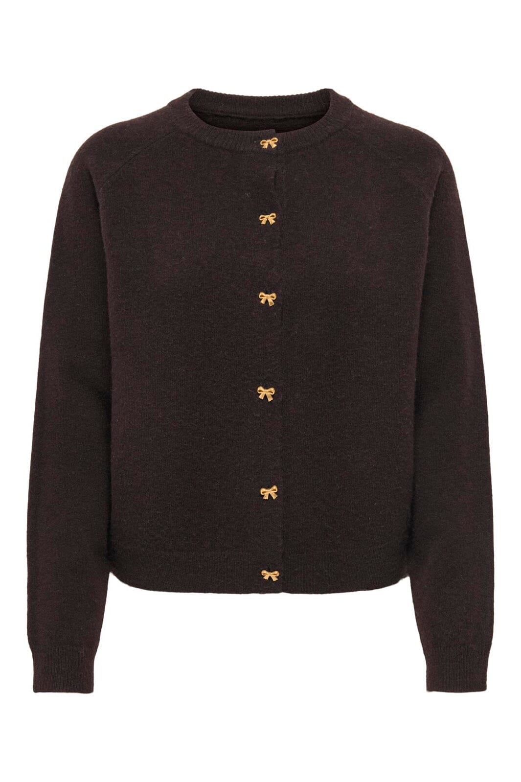 Only - Onlhoney Life Ls Button Cardigan Knt - 5059867 Mole Gold Bow Buttons