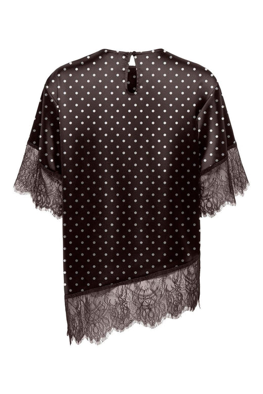 Only - Onlindona 2/4 Satin Lace Top - 5187755 Chocolate Torte