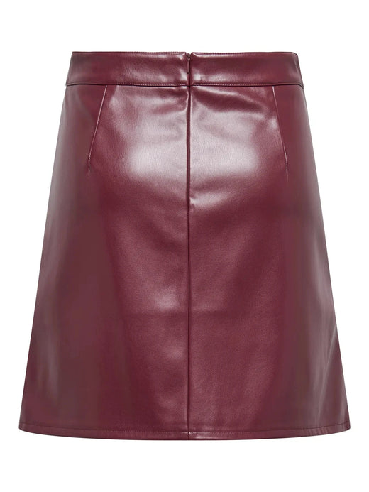 Only - Onlisabel Faux Leather Skirt - 4803428 Tawny Port Nederdele 